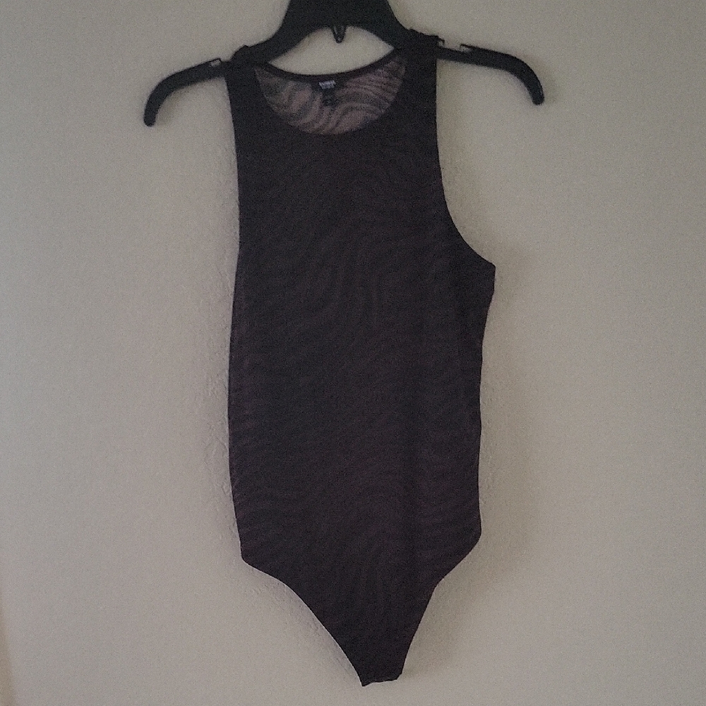 NWOT Express Black and Brown zebra print Bodysuit